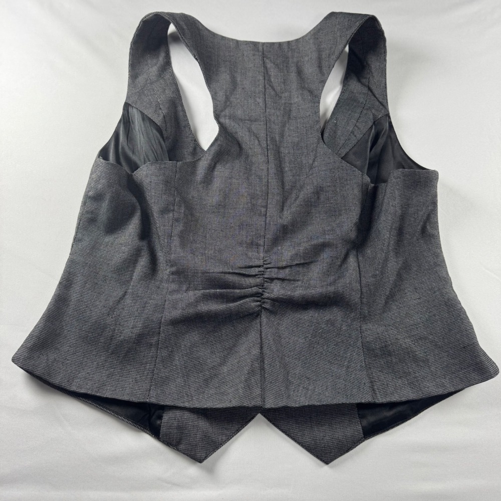 Maurices True Y2K Gray Button Front Vest Peplum Sleeveless‎ Blazer Size 0 - Picture 3 of 5